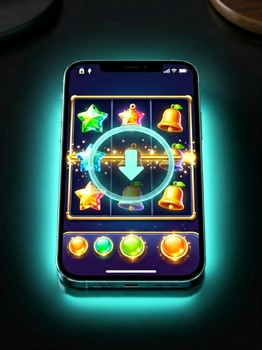 ပြားချထားသော ဖုန်းပေါ်တွင် ပြသနေသည့် APK download progress ring အနီးကပ်ပုံ