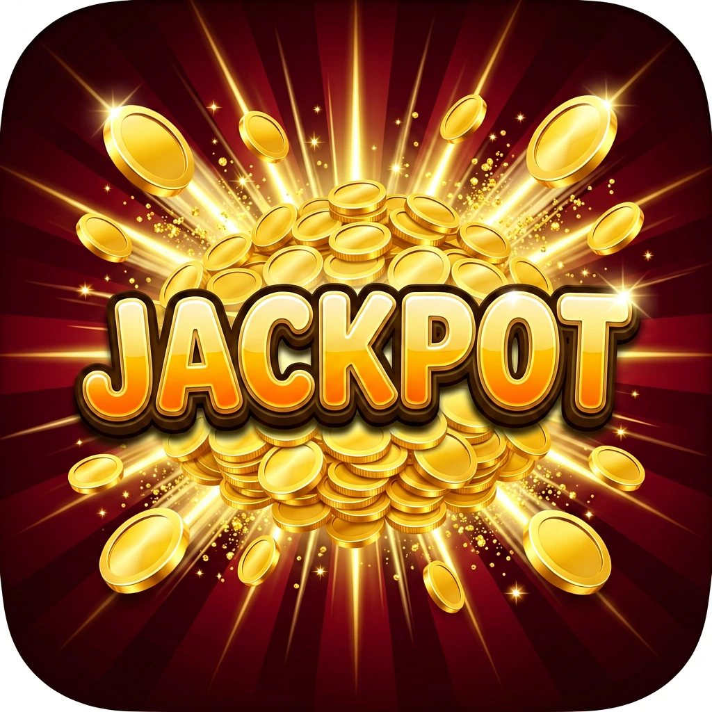 P6X jackpot ဂိမ်းများအတွက် ရွှေဒင်္ဂါးများ ပေါက်ကွဲထွက်နေသော အိုင်ကွန်