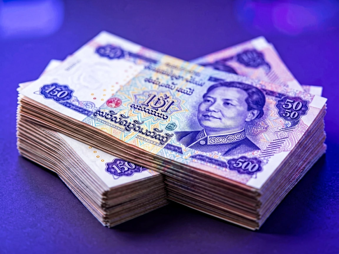 WavePay ဖြင့် ငွေထုတ်ယူခြင်းကို ကိုယ်စားပြုသည့် ငွေစက္ကူအထပ်ပုံ