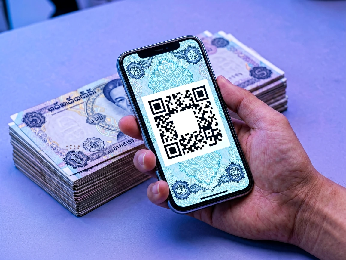 WavePay ဖြင့် QR ကုဒ်စကင်န်ဖတ်ရန် ပြင်ဆင်နေသည့်ပုံ